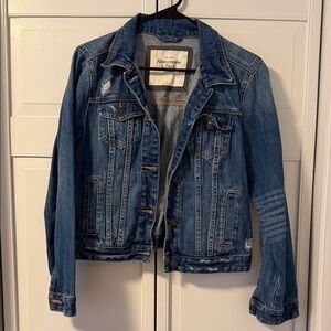 Abercrombie & Fitch Blue Distressed Denim Jacket